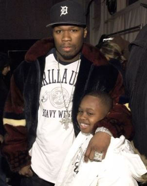 Marquise Jackson with his father 50 Cent.